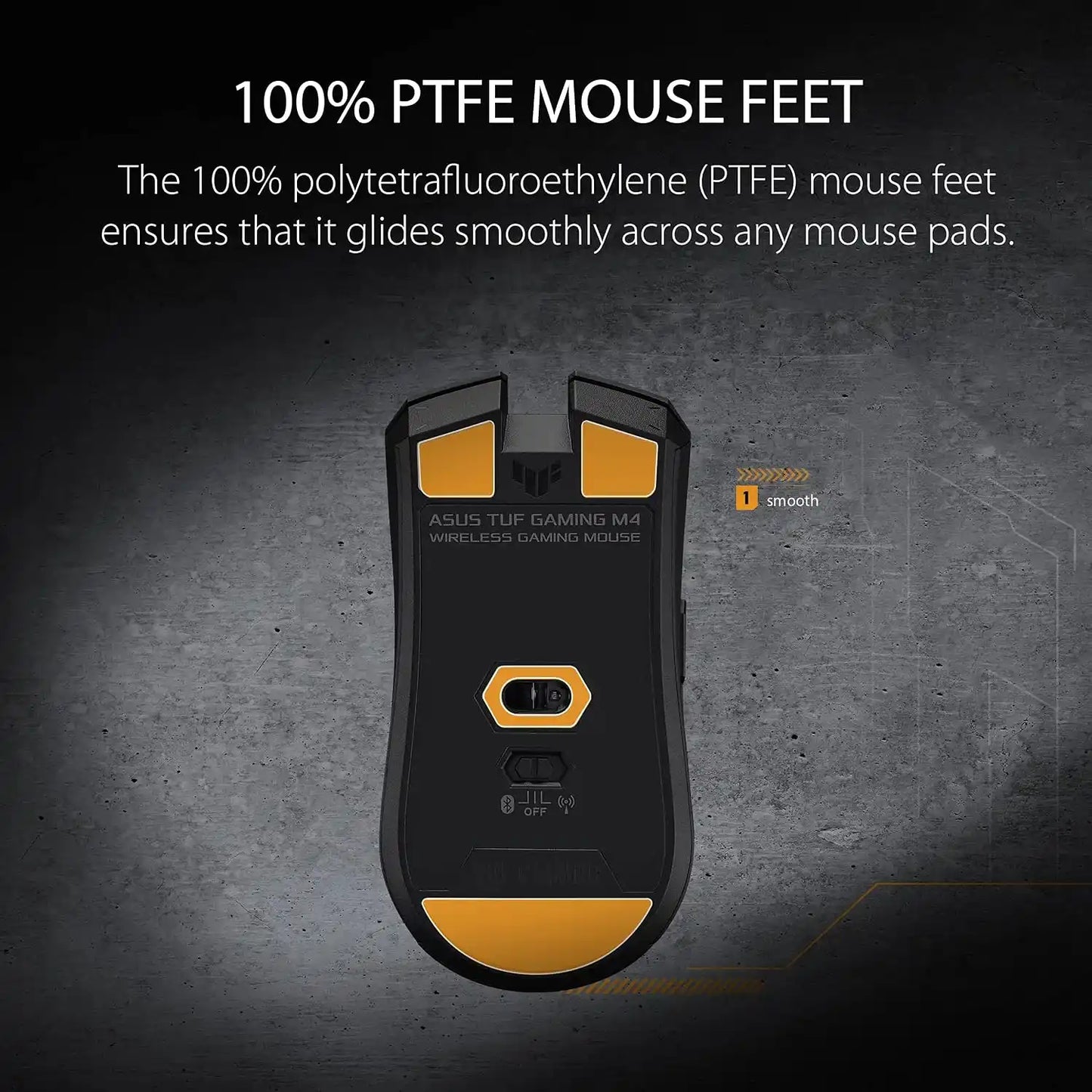 ASUS TUF Gaming M4 Wireless Dual Mode Gaming Mouse 12000 DPI Black 100 Percent PTFE Mouse Feet -tpstech.in