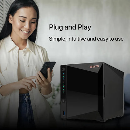 ASUSTOR AS3304T v2 Drivestor 4 Pro Gen2 diskless 4-bay NAS with plug and play design -tpstech.in