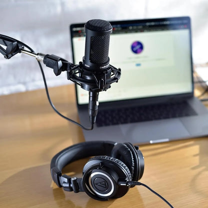 Audio-Technica AT2020 Studio Microphone on Boom Arm with Shock Mount and Headphones -tpstech.in
