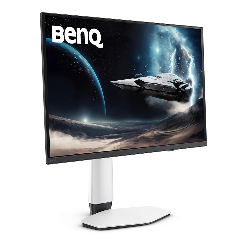 BenQ MOBIUZ EX271UZ 27 inch 4K QD-OLED gaming monitor front angled view with slim bezel design -tpstech.in