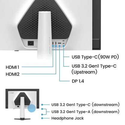 BenQ MOBIUZ EX271UZ gaming monitor featuring HDMI 2.1, DisplayPort 1.4, USB-C 90W Power Delivery and USB hub connectivity -tpstech.in