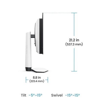 BenQ MOBIUZ EX271UZ 27 inch 4K QD-OLED gaming monitor side profile showing height, tilt and swivel adjustment with ergonomic stand -tpstech.in