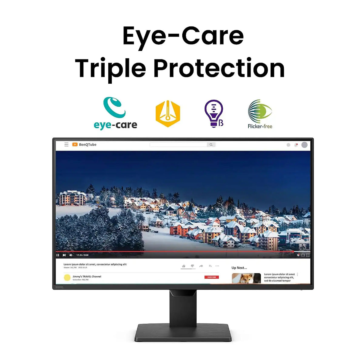 BenQ GW2490P Eye-Care monitor with eye-care triple protection and Flicker-free technology-tpstech.in