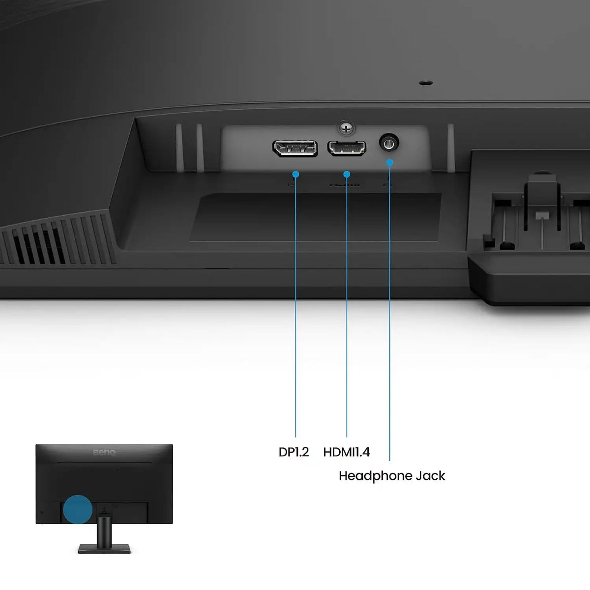BenQ GW2490P monitor HDMI 1.4 DisplayPort 1.2 and headphone jack ports-tpstech.in