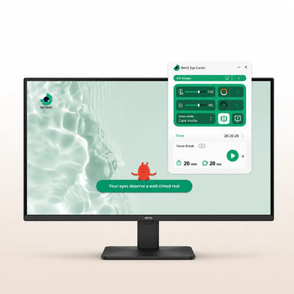 BenQ GW2791P monitor with BenQ Eye-CareU software for eye comfort and break reminders-tpstech.in