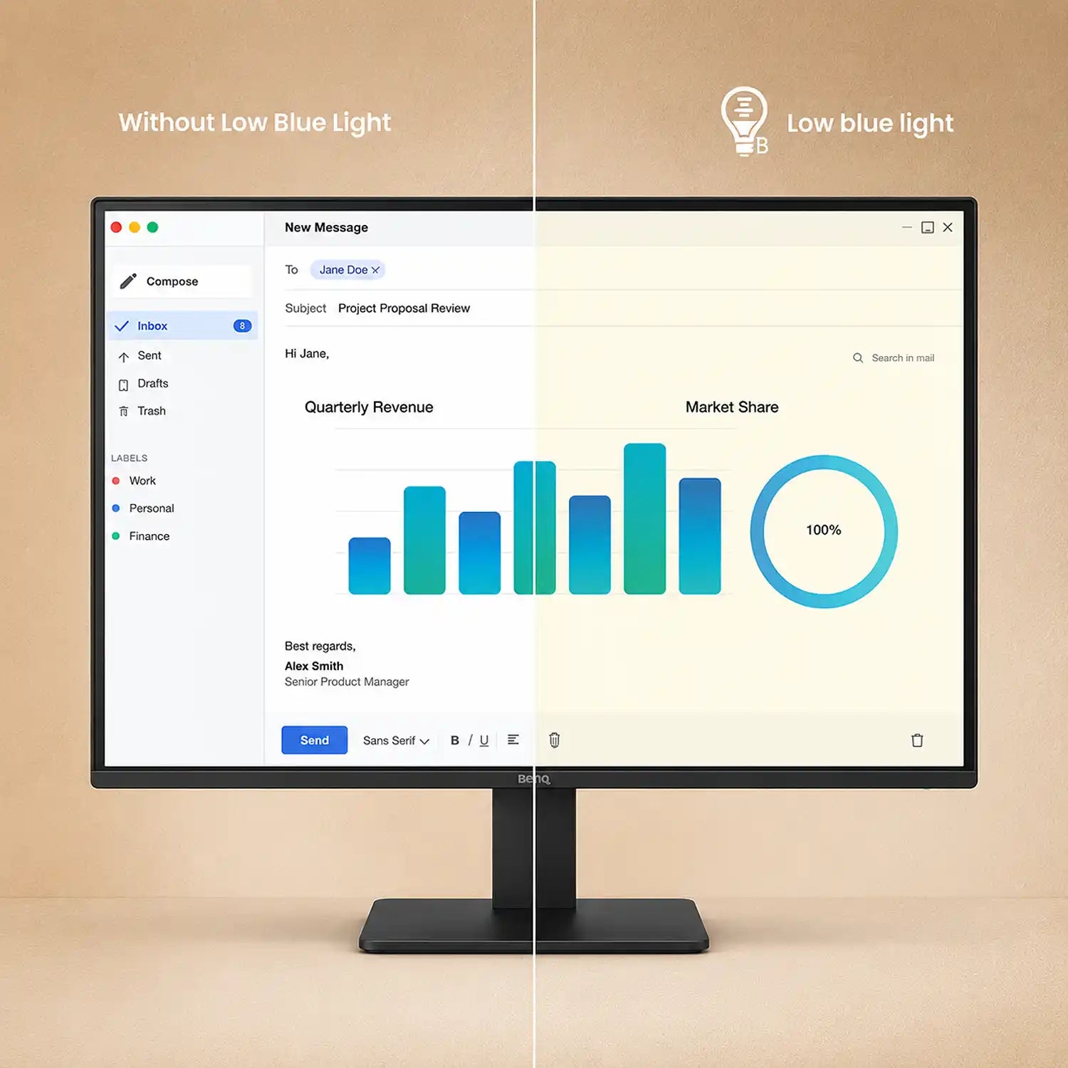 BenQ GW2791P Low Blue Light monitor comparison for more comfortable extended viewing-tpstech.in