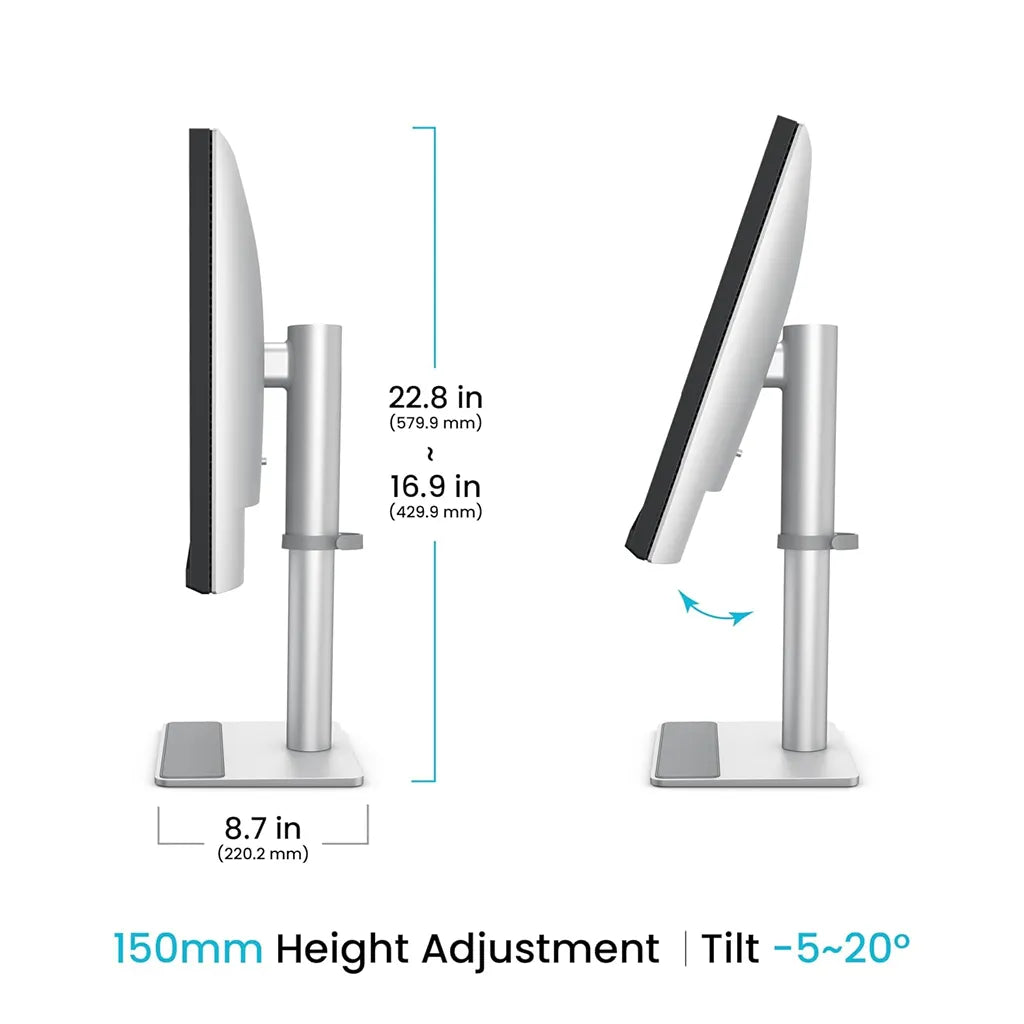 BenQ MA270S 27-inch 5K monitor with 150mm height adjustment and -5° to 20° tilt for ergonomic viewing -tpstech.in