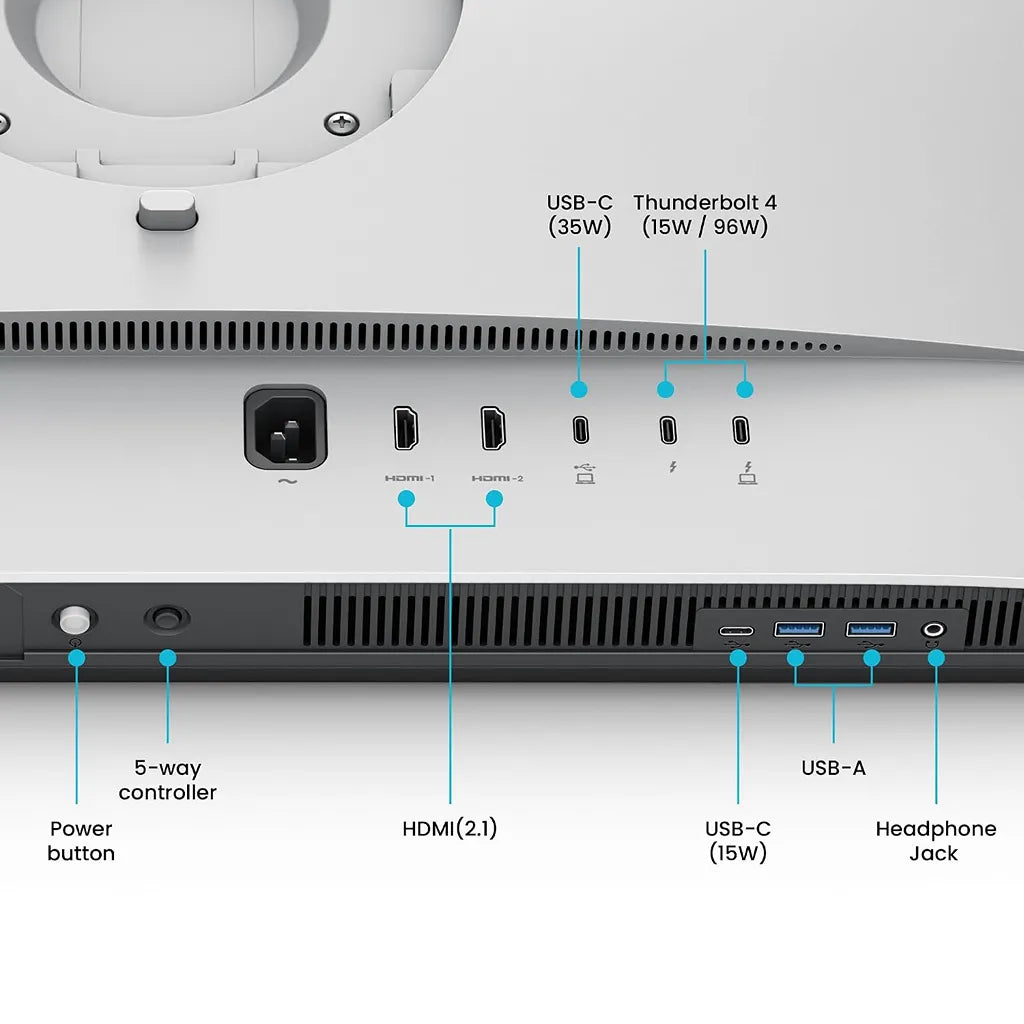 BenQ MA320UG 4K monitor featuring Thunderbolt 4, USB-C, HDMI 2.1, USB-A ports, and headphone jack -tpstech.in