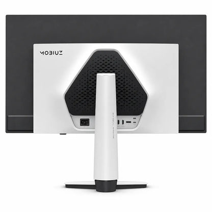 BenQ MOBIUZ EX321UZ 32 Inch 4K QD-OLED Gaming Monitor back view showing white stand and rear panel -tpstech.in