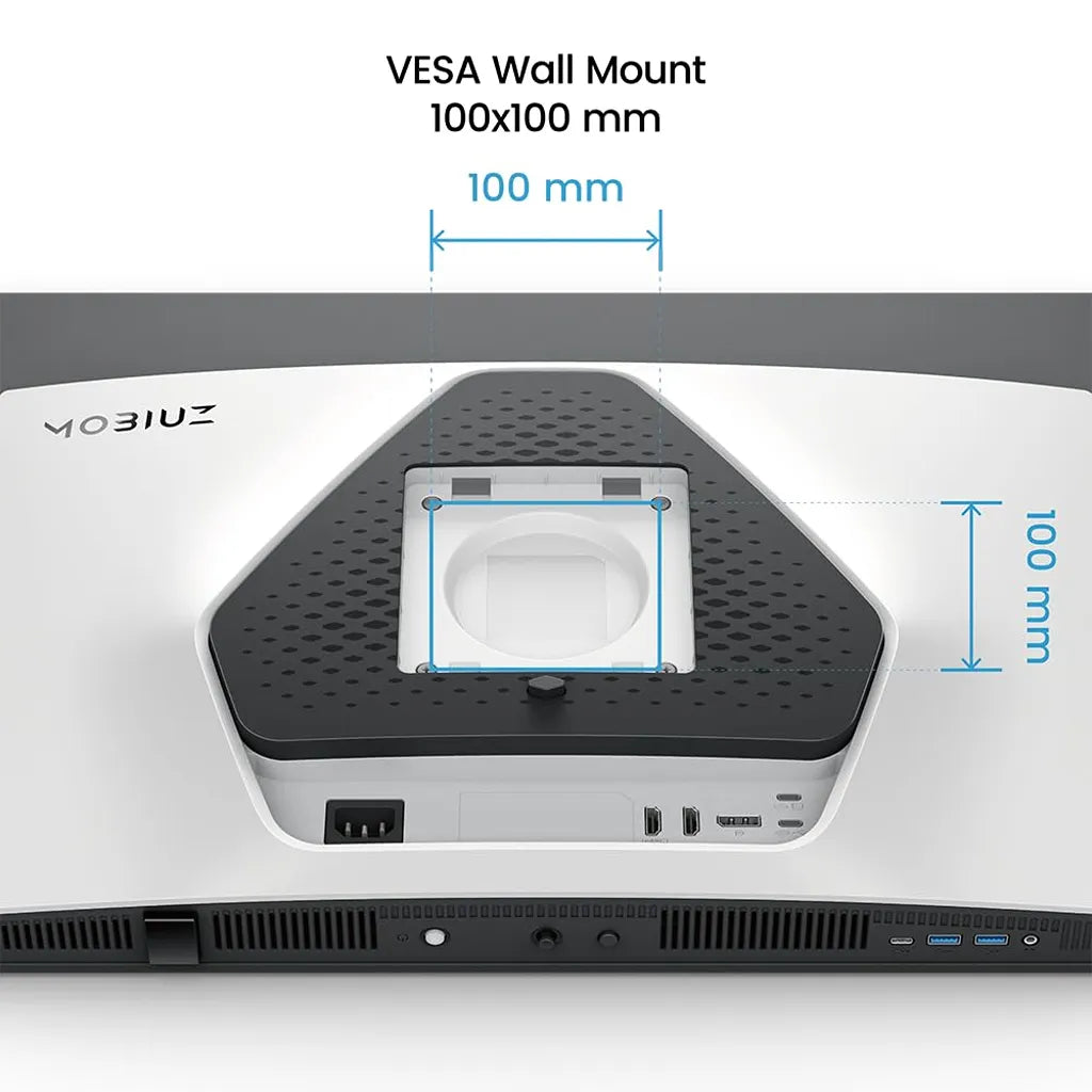BenQ MOBIUZ EX321UZ 32 Inch 4K QD-OLED Gaming Monitor rear VESA 100x100mm wall mount dimensions -tpstech.in