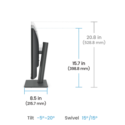 BenQ RD270Q side profile showing ergonomic tilt swivel and height adjustable monitor stand -tpstech.in
