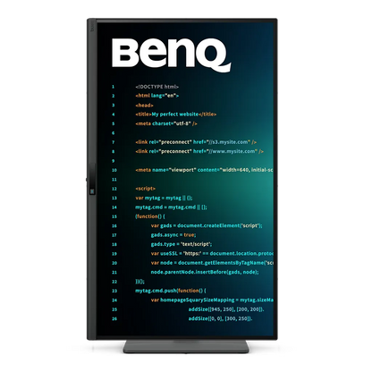BenQ RD270Q programming monitor in portrait orientation with pivot mode for coding and document viewing -tpstech.in