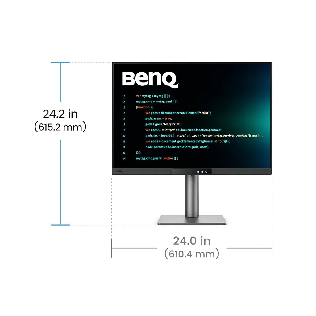 BenQ RD280UG 28.2-inch 4K+ programming monitor with overall dimensions and ergonomic design for professional coding setup -tpstech.in