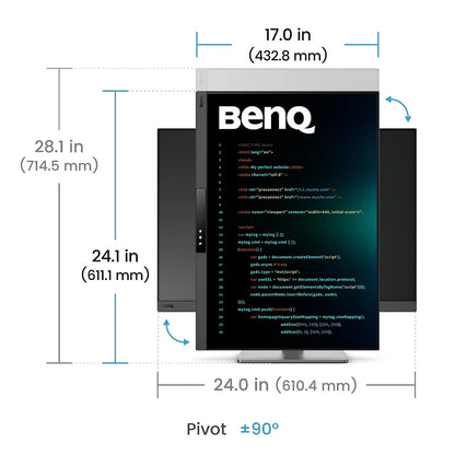 BenQ RD280UG 4K+ programming monitor with 90-degree pivot and ergonomic adjustable stand -tpstech.in