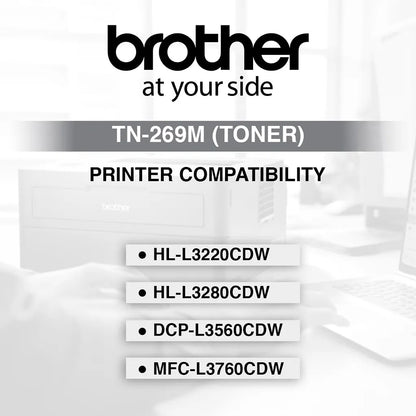 Brother TN269M Magenta Toner Cartridge printer compatibility list for HL-L3220CDW HL-L3280CDW DCP-L3560CDW and MFC-L3760CDW -tpstech.in