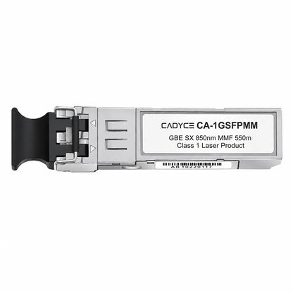Front view of Cadyce CA-1GSFPMM Mini-GBIC SFP Fiber Module 1.25Gbps 850nm multimode fiber transceiver with LC interface.