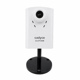 Cadyce CA-IP100M 1MP 1280x720 HD Internet Camera with Two-Way Audio front view on stand with white background -tpstech.in