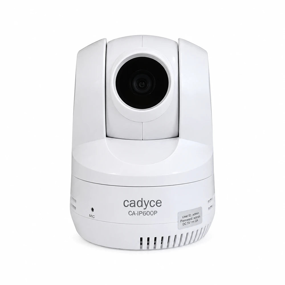 Cadyce CA-IP600P PoE PTZ Day/Night Internet Camera with 2-Way Audio front view on white background -tpstech.in