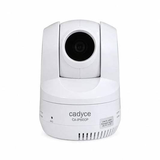 Cadyce CA-IP600P PoE PTZ Day/Night Internet Camera with 2-Way Audio front view on white background -tpstech.in