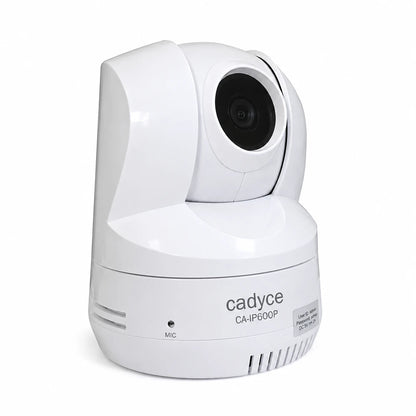 Left angle view of Cadyce CA-IP600P PoE PTZ Day/Night Internet Camera with 2-Way Audio on white background -tpstech.in