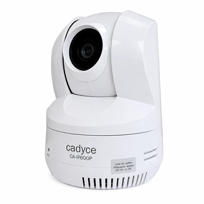 Right angle view of Cadyce CA-IP600P PoE PTZ Day/Night Internet Camera with 2-Way Audio on white background -tpstech.in