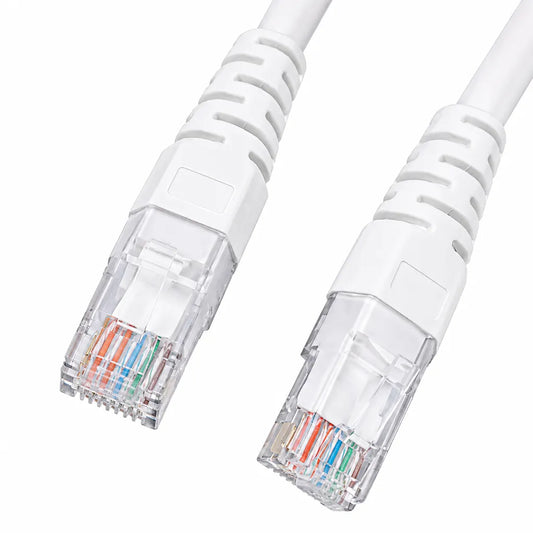 Close-up of RJ45 connectors on Cadyce CA-PC62M CAT6 UTP Patch Cord 2M 24 AWG Pure Copper Ethernet cable showing precision gold-plated contacts -tpstech.in