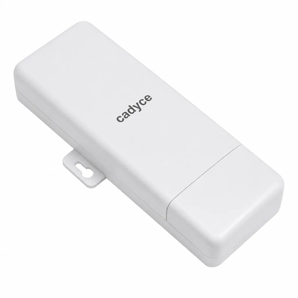 Top right perspective of Cadyce CA-RAPO150 150Mbps Wireless N Outdoor AP Router with PoE and 12dBi Antenna.