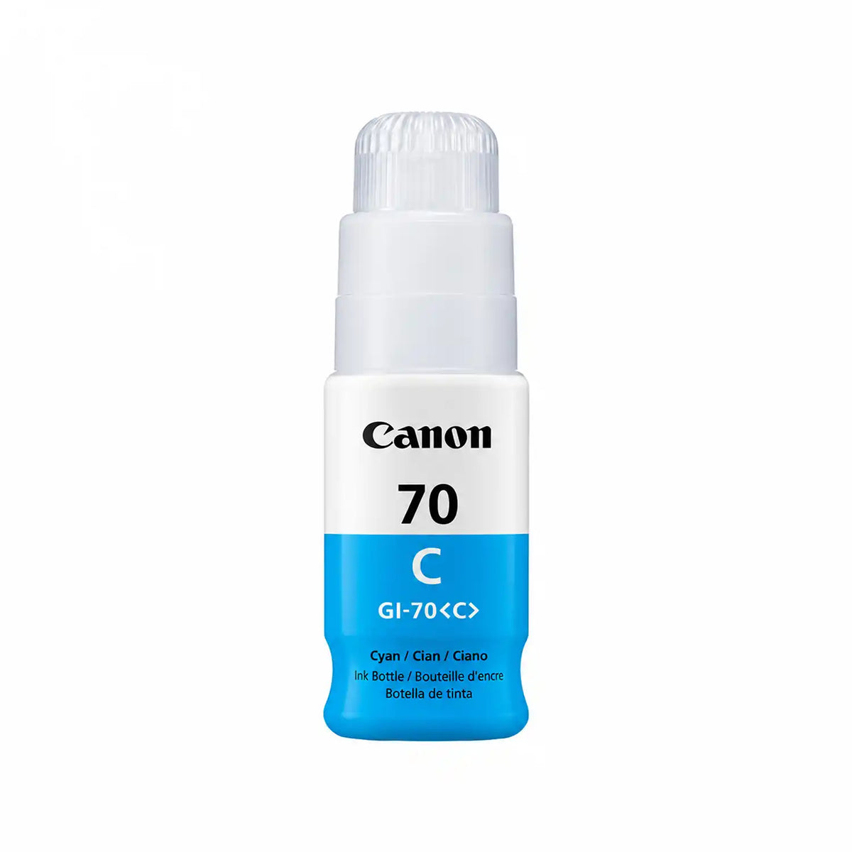 Front View of Canon GI-70 Cyan 70ml Original Ink Bottle -tpstech.in