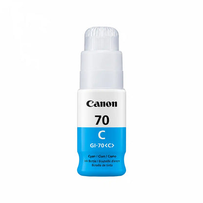 Front View of Canon GI-70 Cyan 70ml Original Ink Bottle -tpstech.in