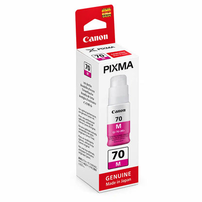 Canon GI-70 Magenta Original Ink Bottle Retail Packaging Box Angled View -tpstech.in
