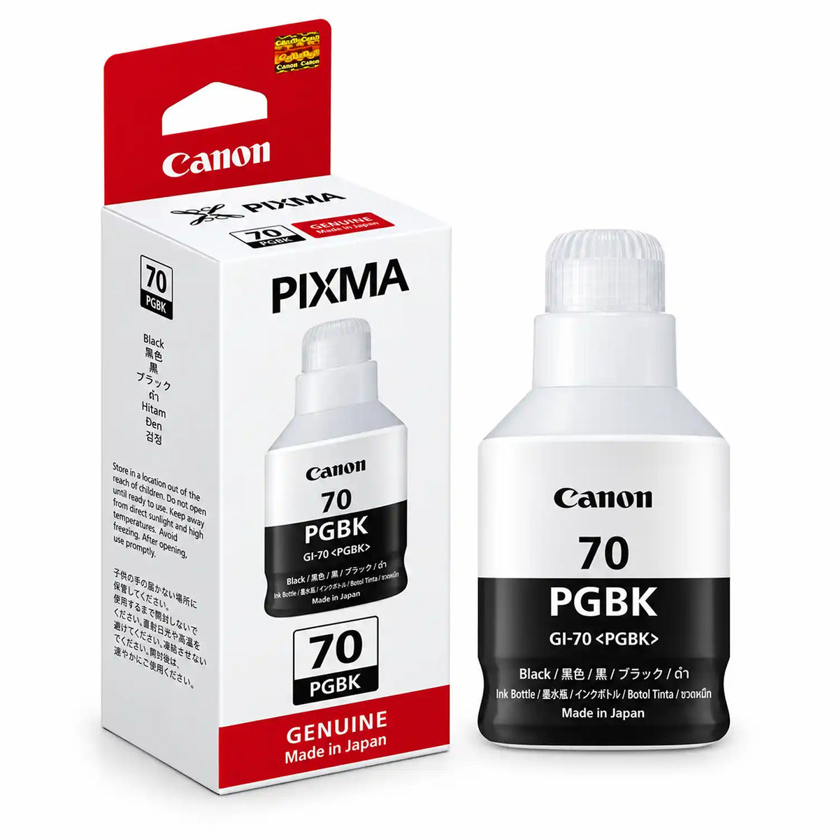 Canon GI-70 Pigment Black 170ml Original Ink Bottle Standing with Box Packaging -tpstech.in