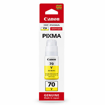 Canon GI-70 Y Yellow Original Ink Bottle Retail Box Front View -tpstech.in