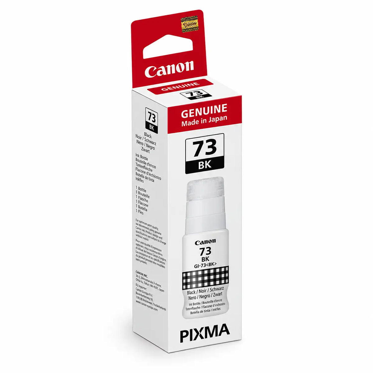 Canon GI-73 BK Genuine Black Ink Bottle Packaging Box for PIXMA G570 and G670 -tpstech.in