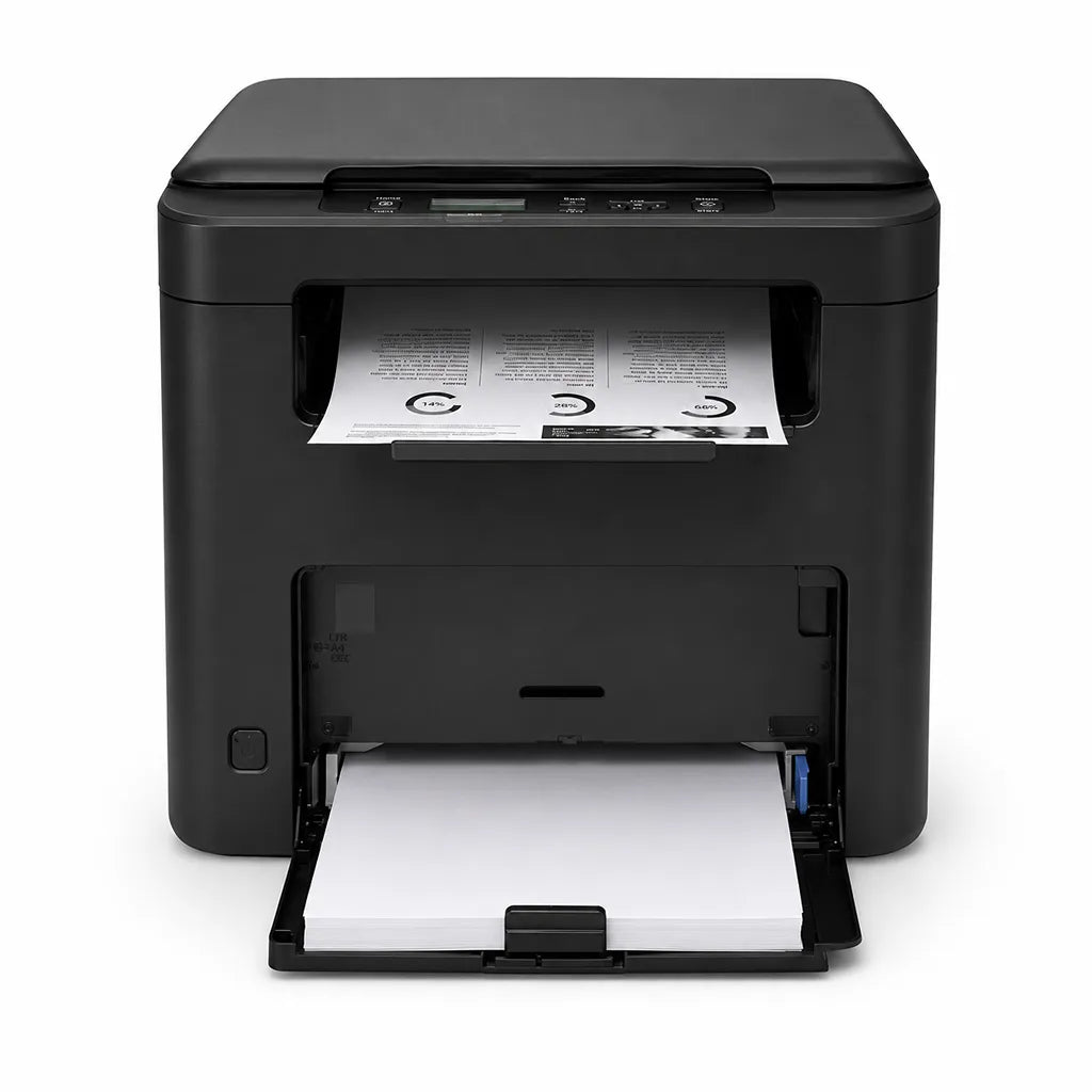 Canon imageCLASS MF272dw monochrome laser printer with rear paper tray and printed document -tpstech.in