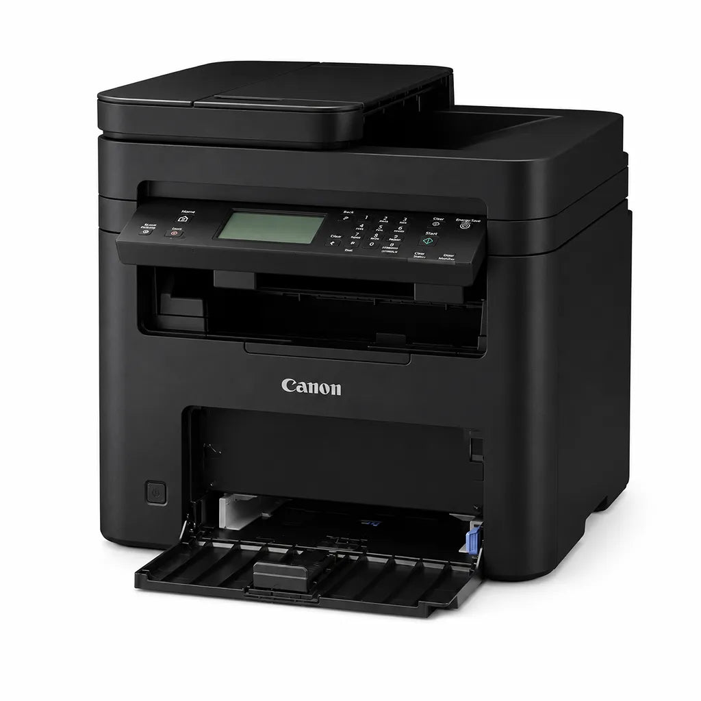Canon imageCLASS MF274dn monochrome laser printer showing open paper tray and automatic document feeder -tpstech.in