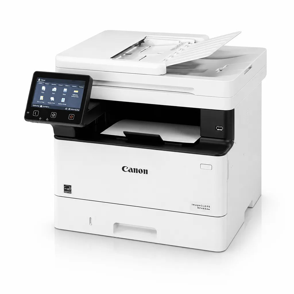 Canon imageCLASS MF465dw multifunction monochrome laser printer front view with DADF and touchscreen -tpstech.in