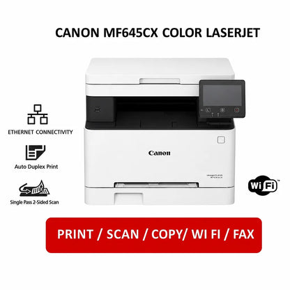 Canon imageCLASS MF645Cx colour laser multifunction printer with Wi-Fi auto duplex print and single pass two sided scan -tpstech.in