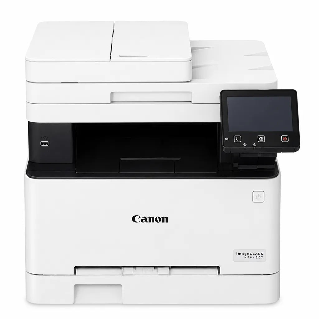 Canon imageCLASS MF645Cx colour laser multifunction printer front view with touchscreen and USB connectivity -tpstech.in