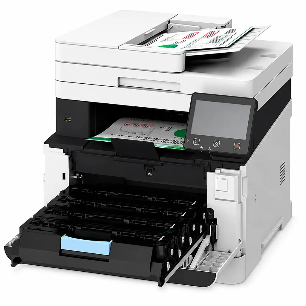 Canon imageCLASS MF645Cx colour laser multifunction printer with open paper tray and internal paper path -tpstech.in