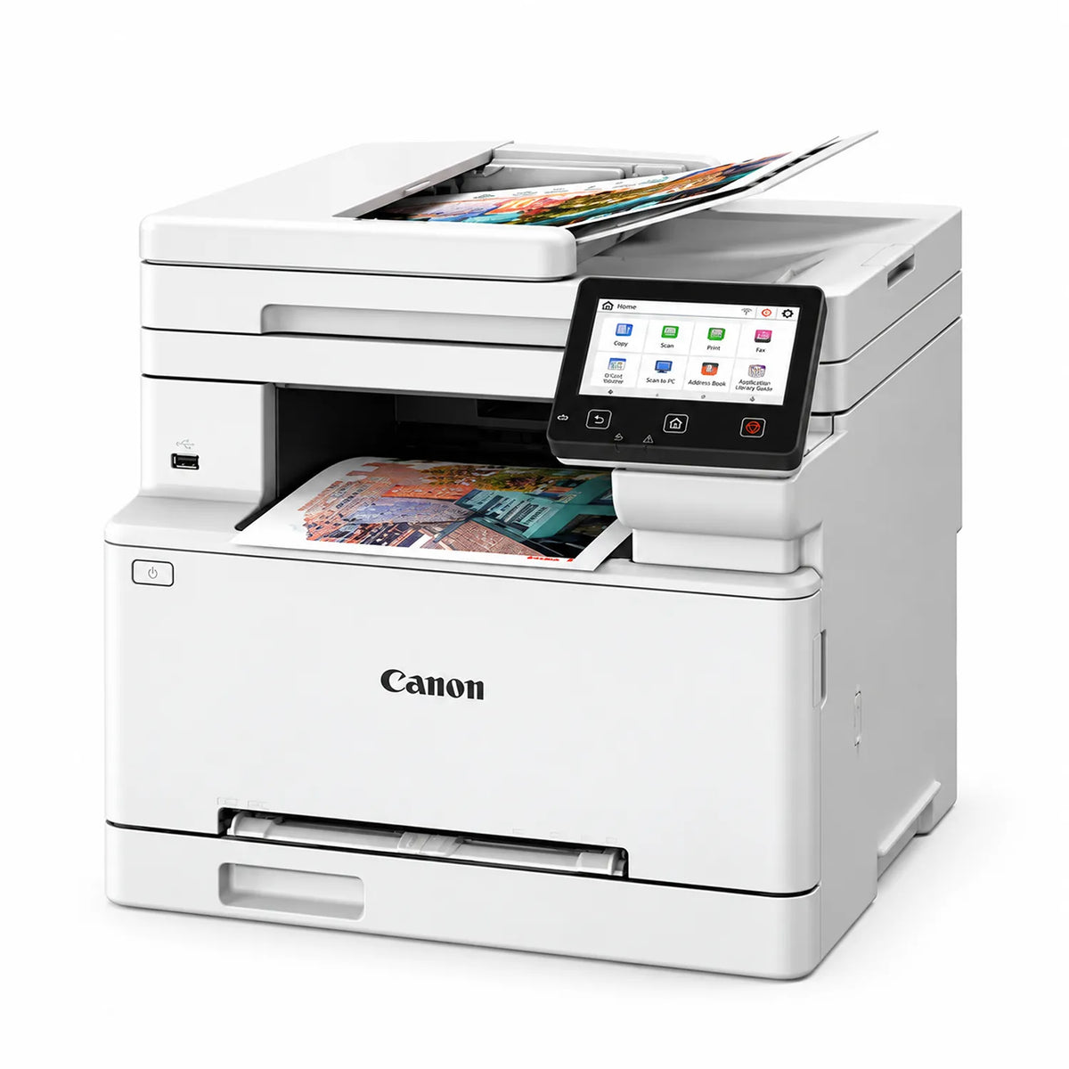 Canon imageCLASS MF664Cdw Colour Laser Multifunction Printer with open ADF feeder tray and touchscreen panel -tpstech.in