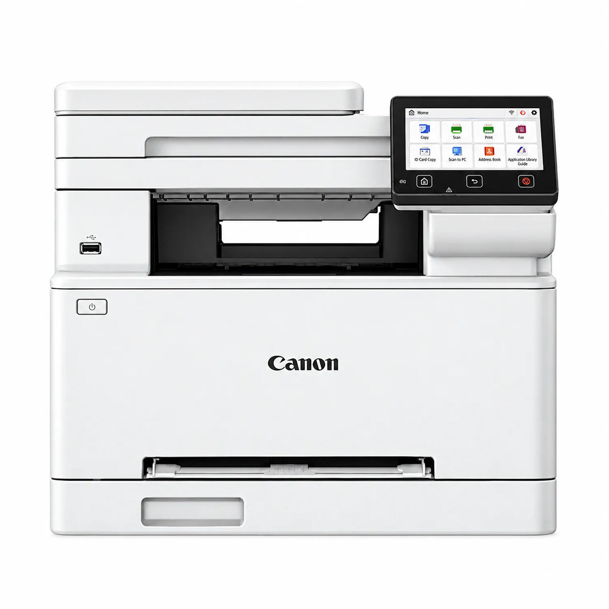 Canon imageCLASS MF664Cdw Colour Laser Multifunction Printer front view showing color touch screen menu -tpstech.in