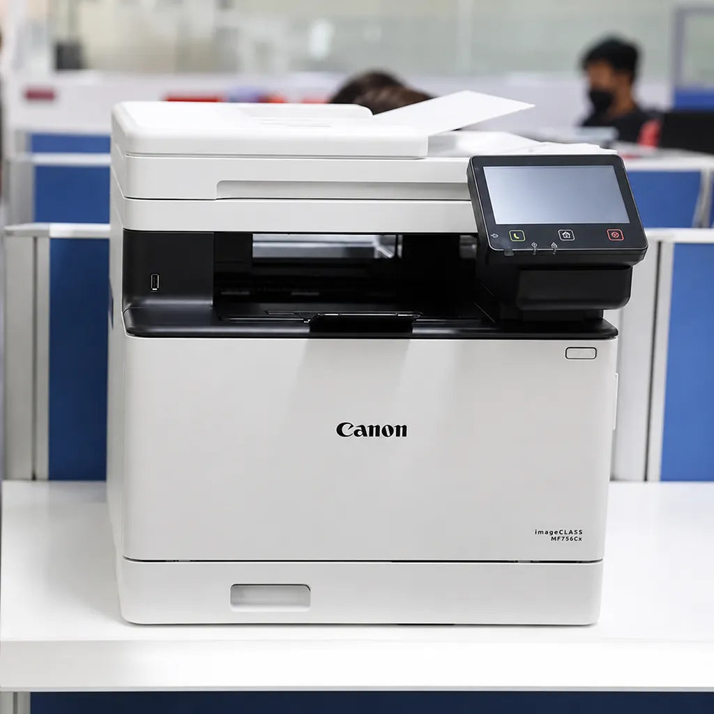 Canon imageCLASS MF756Cx II color laser multifunction printer shown in an office environment -tpstech.in