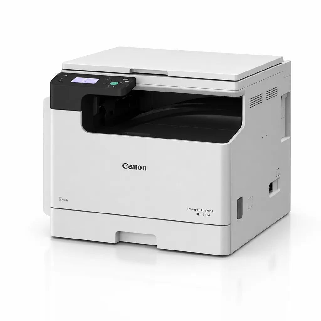 Canon imageRUNNER 2224 A3 monochrome multifunction laser printer angled view with platen cover -tpstech.in