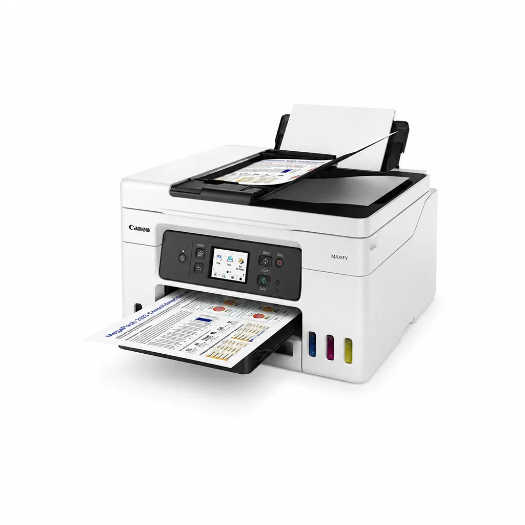 Canon MAXIFY GX4070 showing document scanning through the automatic document feeder with printed output -tpstech.in