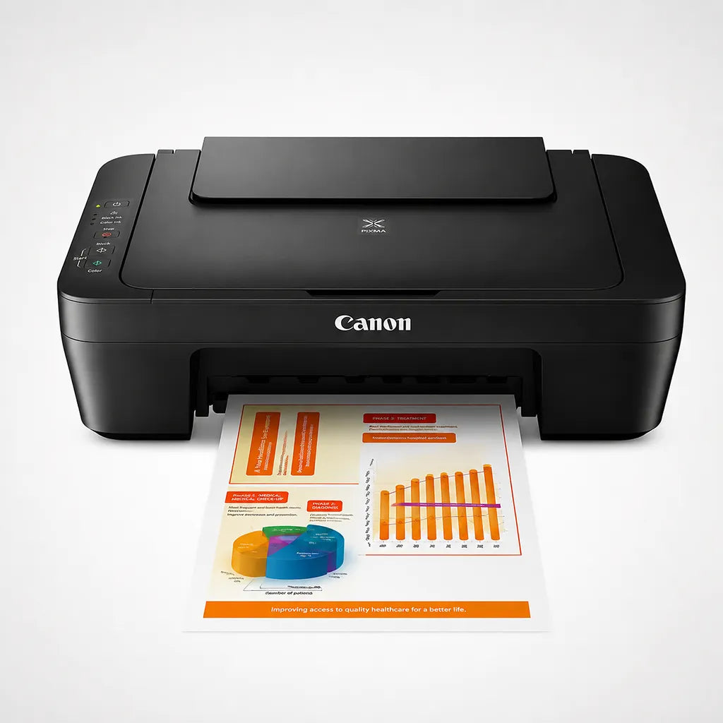 Canon MG2570S colour inkjet printer printing a colour document -tpstech.in