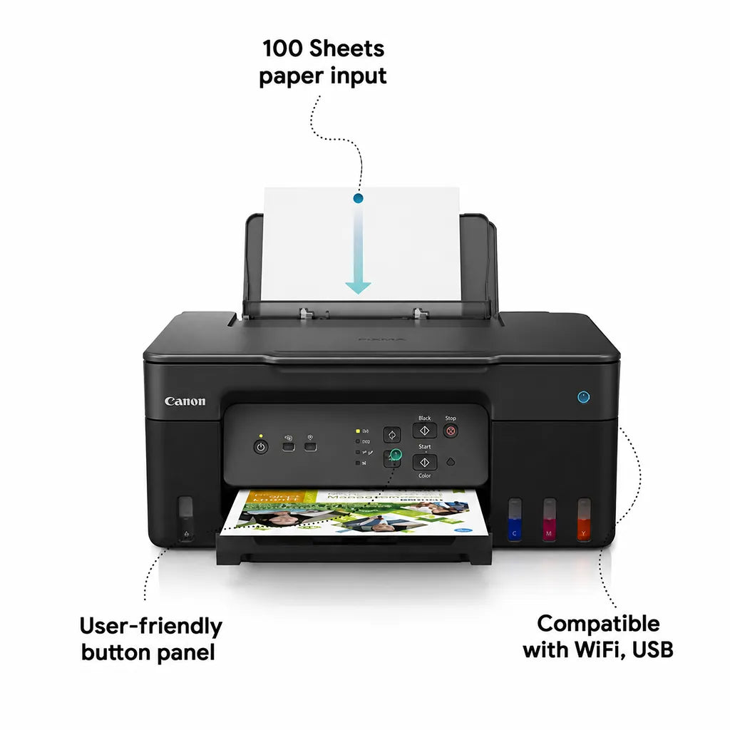 Canon PIXMA G3770 ink tank printer with 100 sheet paper input and WiFi USB connectivity -tpstech.in