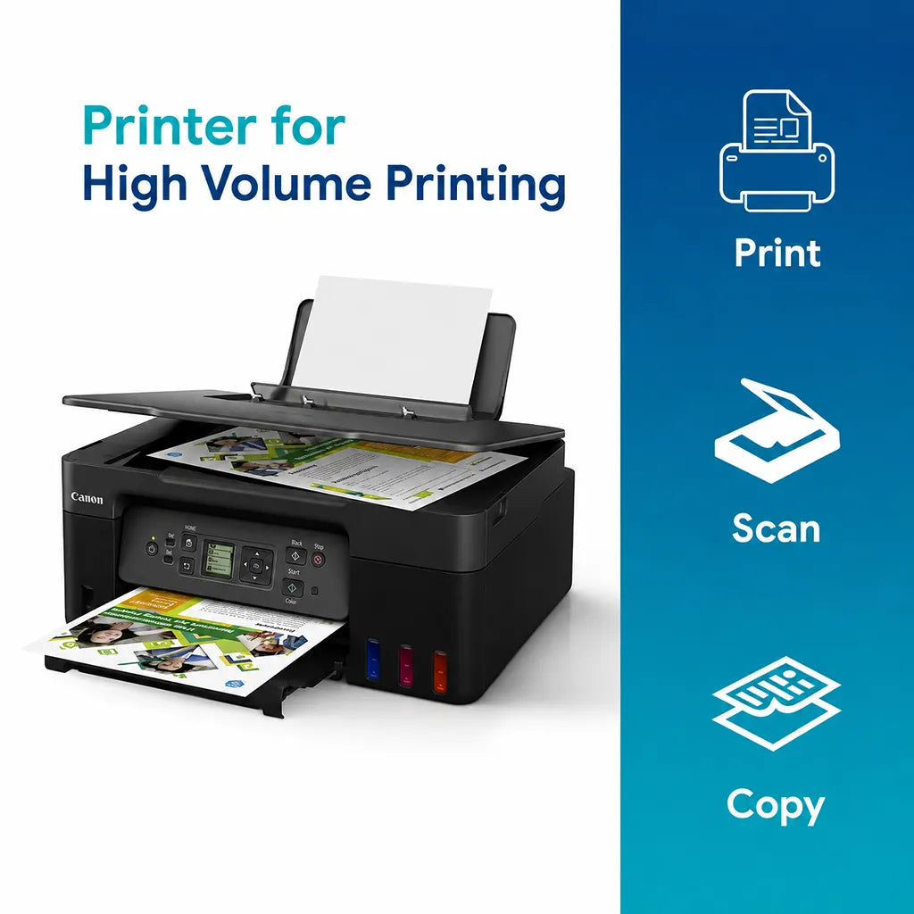 Canon PIXMA G3770 multifunction printer showing print scan and copy functions for high volume printing -tpstech.in