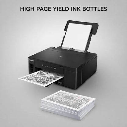 Canon PIXMA GM2070 high page yield ink bottle, spill-resistant design and optional colour printing features -tpstech.in