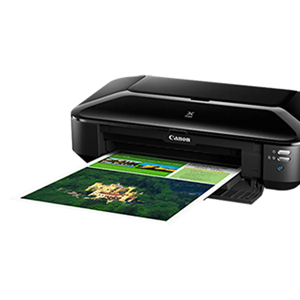 Canon PIXMA iX6870 A3+ Inkjet Printer with Wi-Fi & Ethernet printing a full color document on the paper output tray -tpstech.in