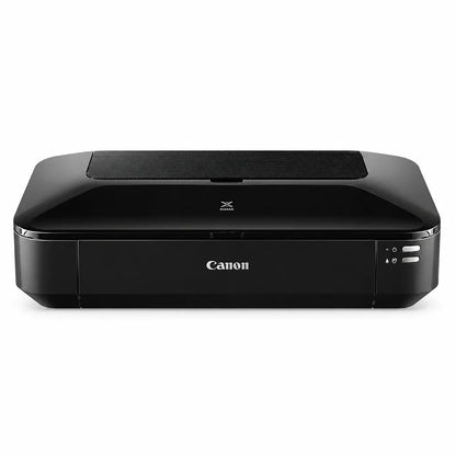 Canon PIXMA iX6870 A3+ Inkjet Printer compact closed front view with Wi-Fi power buttons and sleek black finish -tpstech.in